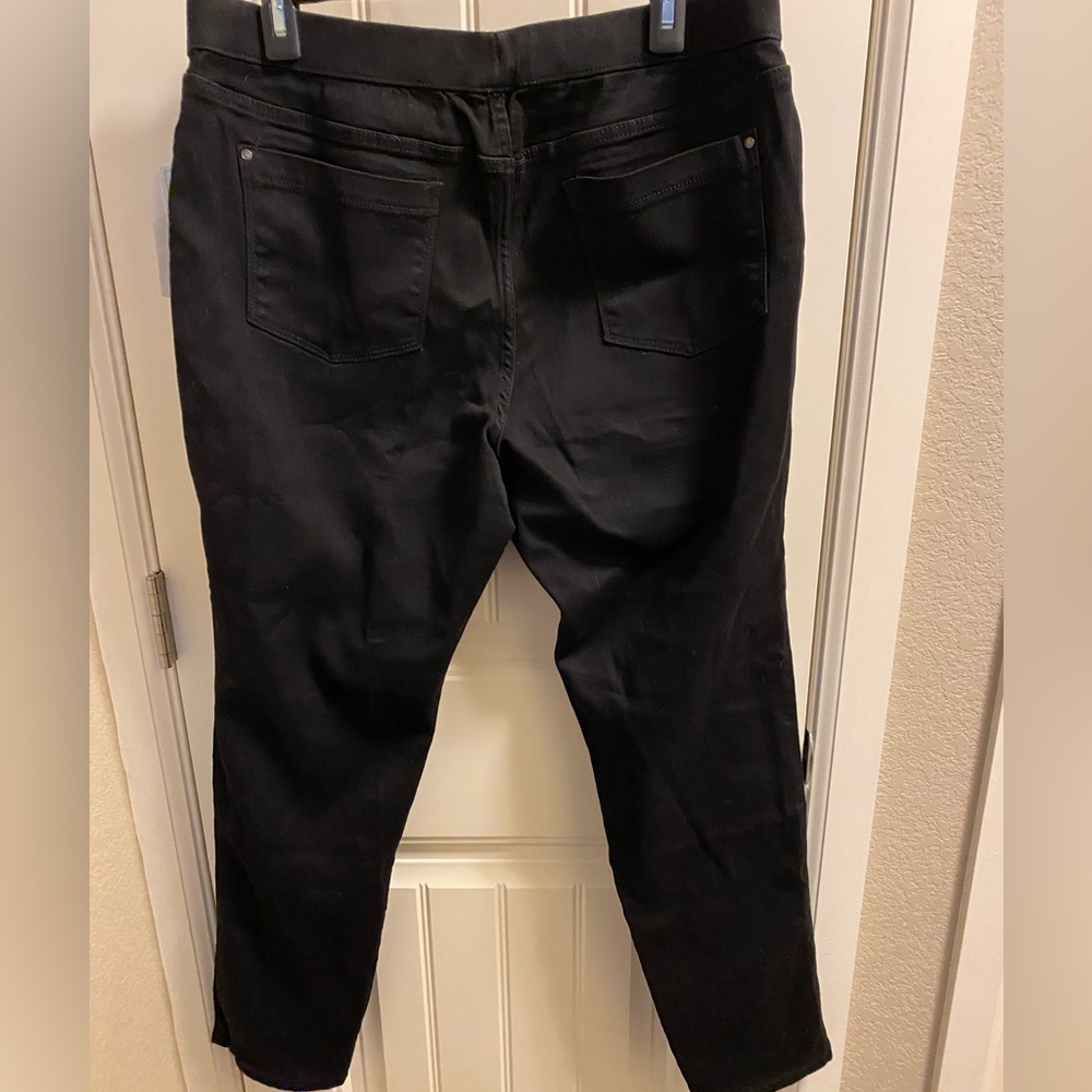 NWT Faded Glory Pull On Jegging 14 Stretch Pants Black Elastic Waistband